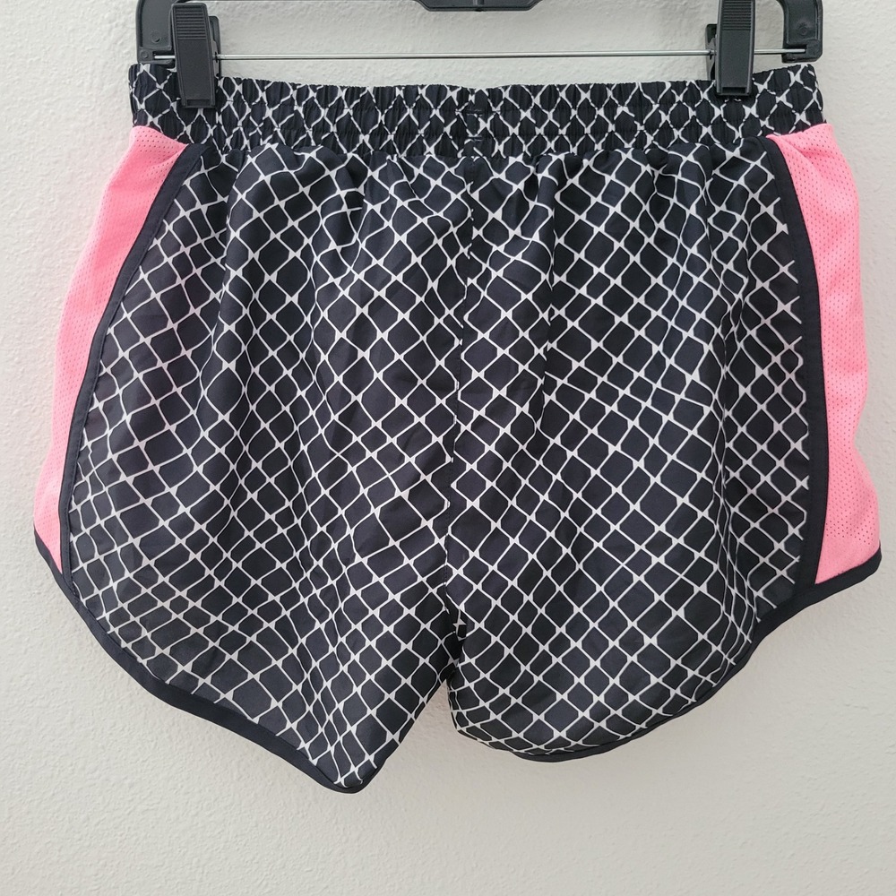 Under Armour HeatGear Womens Black Pink Geometric Print Running Shorts Small - Picture 2 of 8